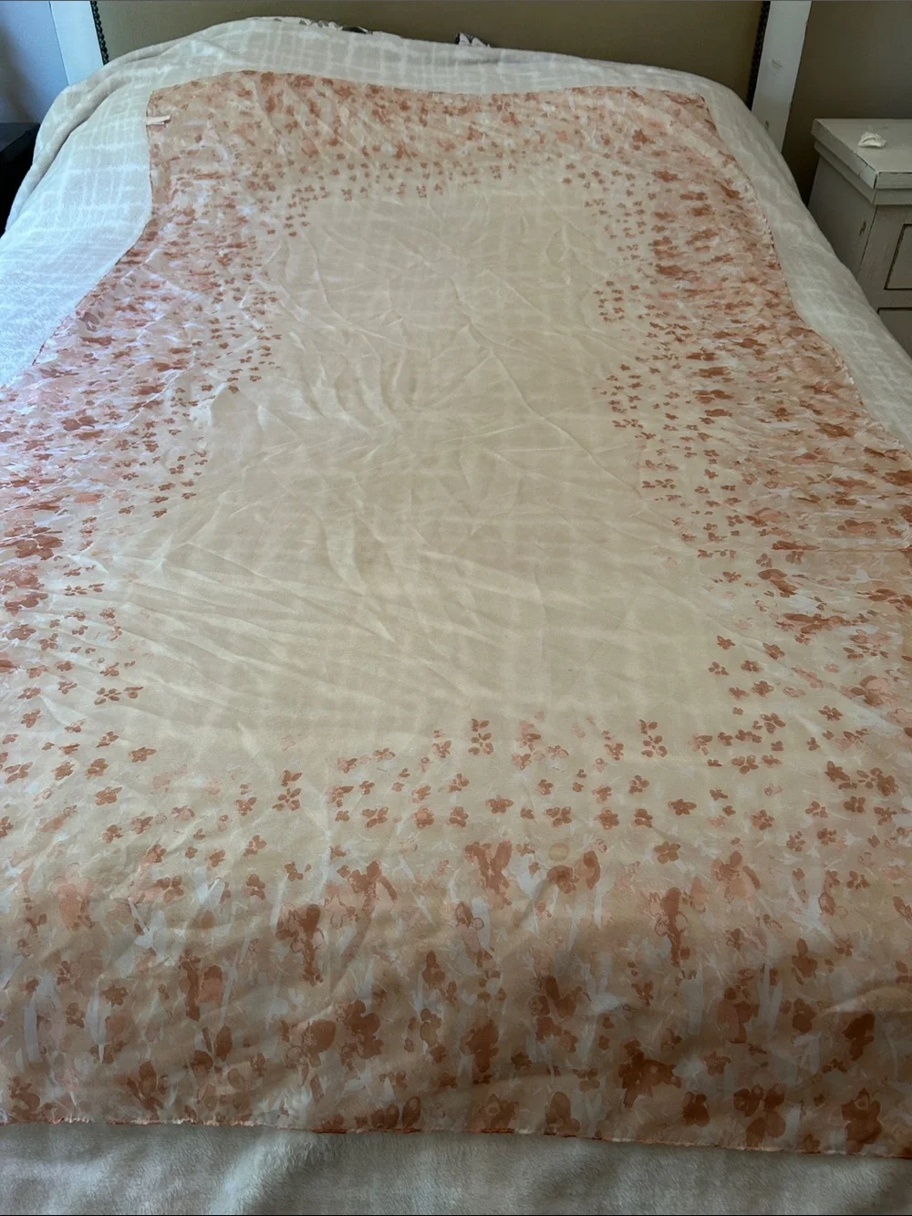 LC Lauren Conrad Blush Watercolor Butterfly Floral Oversized Flowy Scarf - 72